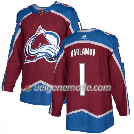 Herren Eishockey Colorado Avalanche Trikot Semyon Varlamov 1 Adidas 2017-2018 Burgundy Authentic